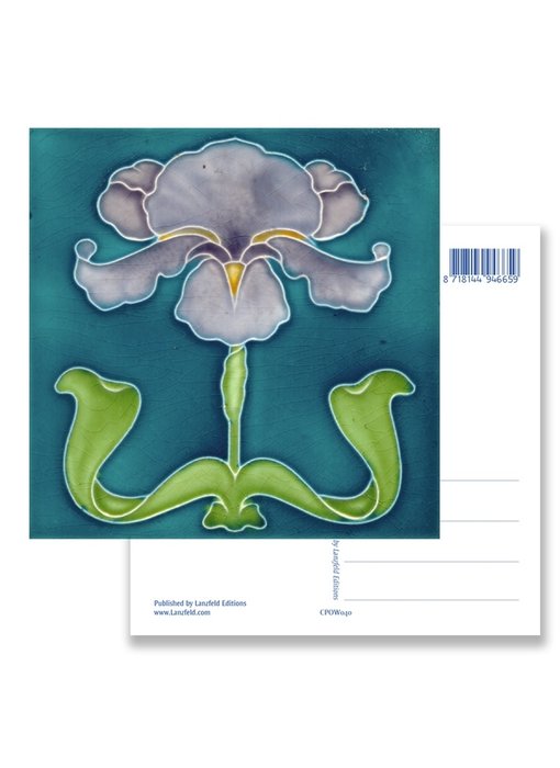 Postal, Art Nouveau, Iris morado