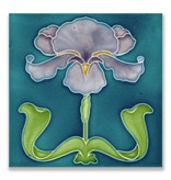 Postcard, Art Nouveau, Purple Iris