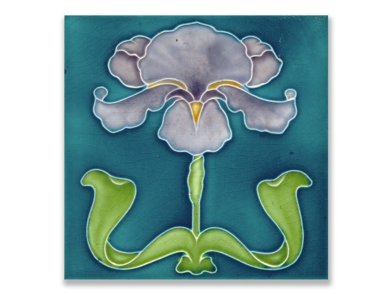 Ansichtkaart, Art Nouveau, Iris paars