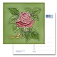 Ansichtkaart, Art Nouveau, roos in groen