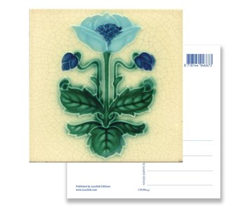 Postcard, Art Nouveau, Blue flower