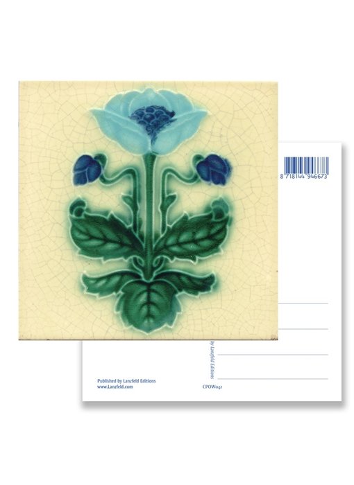 Postcard, Art Nouveau, Blue flower