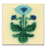 Postcard, Art Nouveau, Blue flower