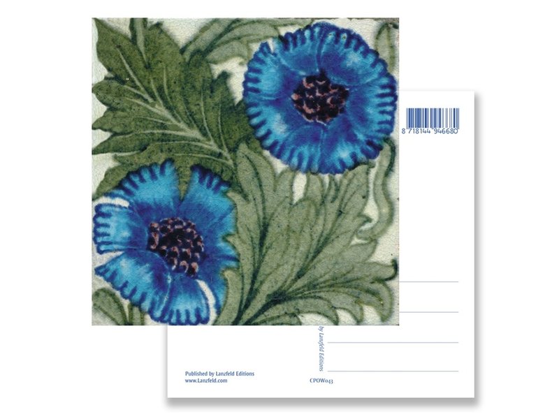 Postal, Flor azul, Artesanía