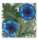 Ansichtkaart, Blauwe bloem, Arts and crafts