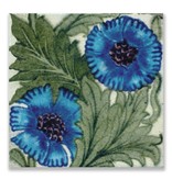 Postal, Flor azul, Artesanía