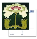 Postal, Art Nouveau, lirio blanco