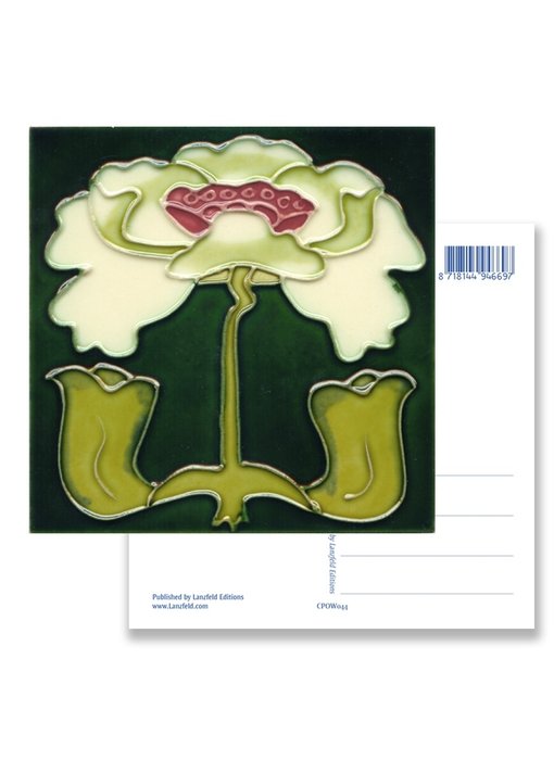 Postal, Art Nouveau, lirio blanco