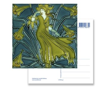 Postal, Art Nouveau, Flora lady