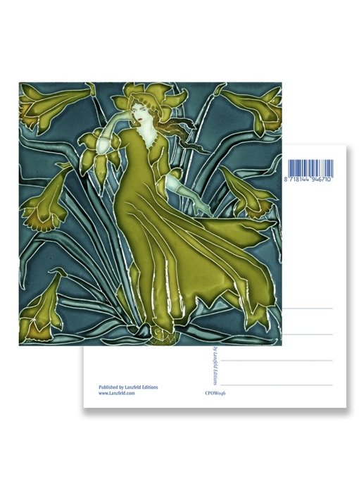 Postkarte, Jugendstil, Flora Dame