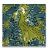 Ansichtkaart, Art Nouveau, Flora dame