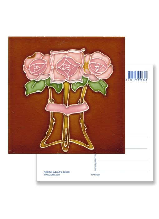 Postal, Art Nouveau, Tres rosas 1910