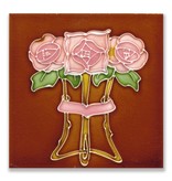 Postal, Art Nouveau, Tres rosas 1910