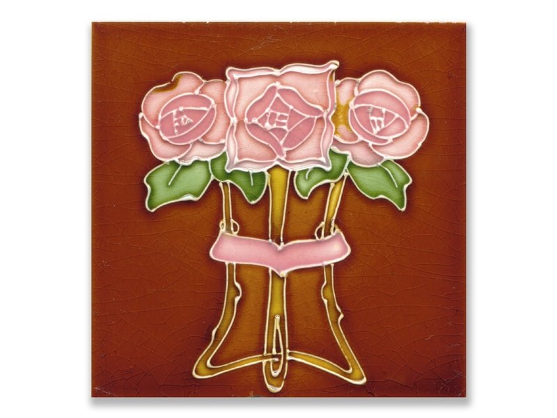 Postal, Art Nouveau, Tres rosas 1910