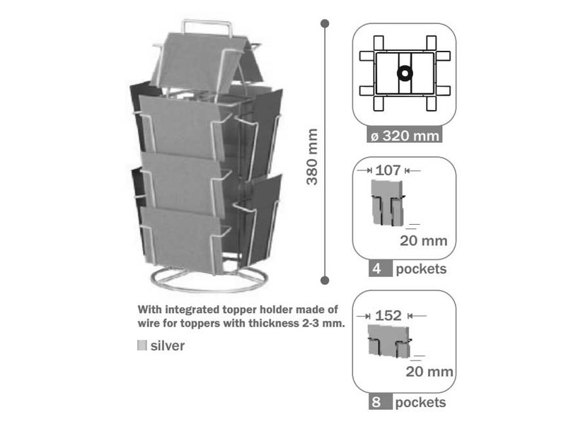 Displays, Cards Table display, 12 vaks 105x150 mm (8 en 4)