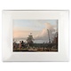 Matted prints with reproduction, XL, Dutch ships in the streets of Texel, Bakhuysen