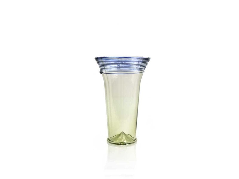 Chalice cup, 12 cm, green with blue detail