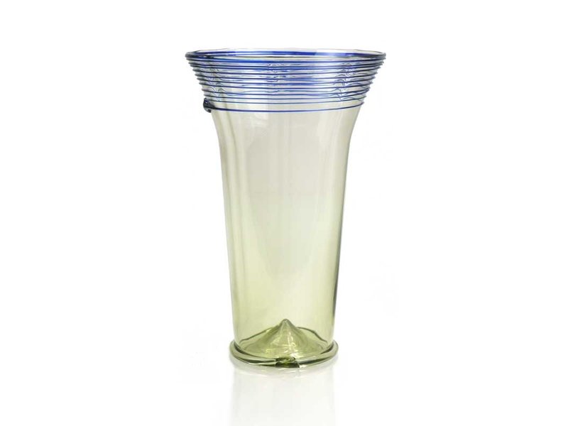 Chalice cup, 12 cm, green with blue detail