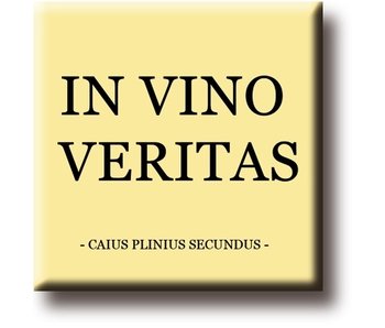 Imán de nevera, Plinio Secundus, En Vino Veritas