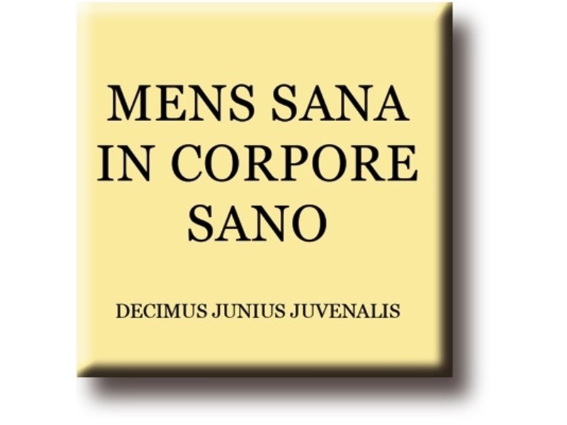 Imán de nevera, Decimus, Mens Sana en Corpore Sano