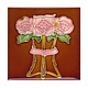 Imán de nevera, Azulejo Art Nouveau, 'Tubo forrado' Rose en Marrón