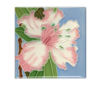 Fridge Magnet, Art Nouveau Tile, Pink Water Lily