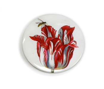 Espejo de bolsillo , Ø 80 mm, tulipán con insecto, marrel