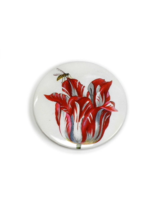 Espejo de bolsillo , Ø 80 mm, tulipán con insecto, marrel