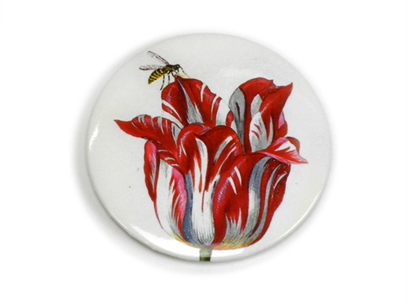 Pocket Mirror Large, Ø 80 mm, Tulip with Insect, Marrel