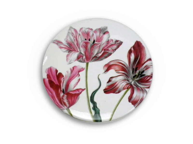 Miroir de poche grand, Ø 80 mm, trois tulipes, Merian