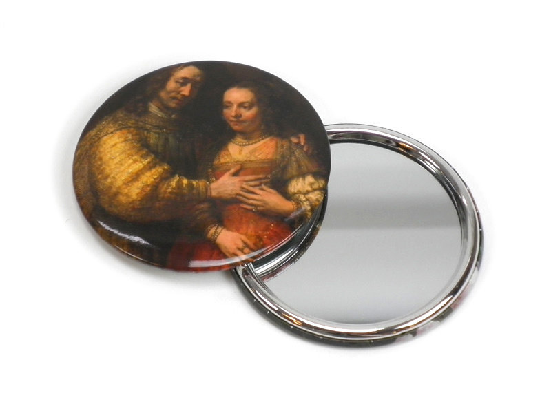 Espejo de bolsillo grande, Ø 80 mm, La novia judía, Rembrandt