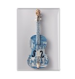 Imán de nevera, violín azul de Delft