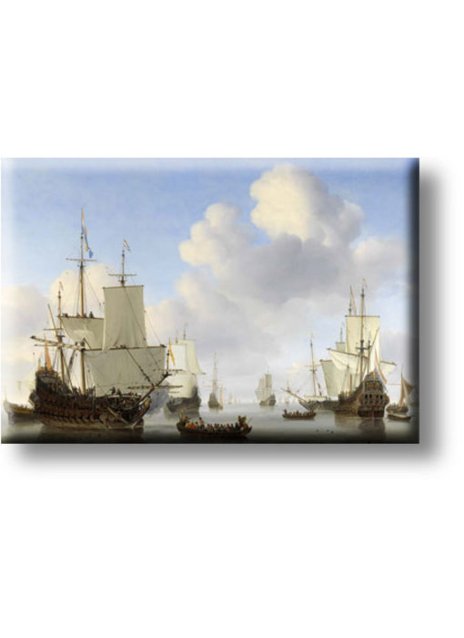 Imán de nevera, barcos holandeses, Van de Velde