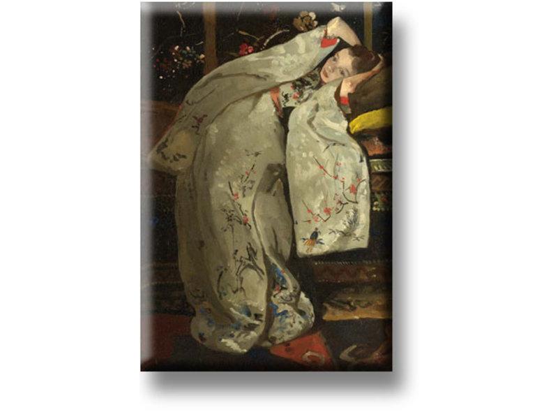 Aimant pour réfrigérateur, fille en kimono blanc, Breitner