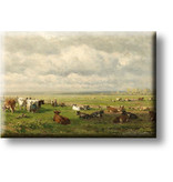 Fridge magnet, Pasture landscape with cattle, Roelofs