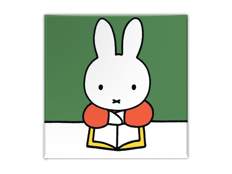 Fridge magnet, Miffy reads a book