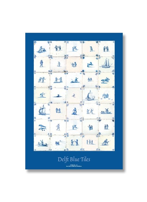 Poster, 50 x 70 cm, Delft blue tiles