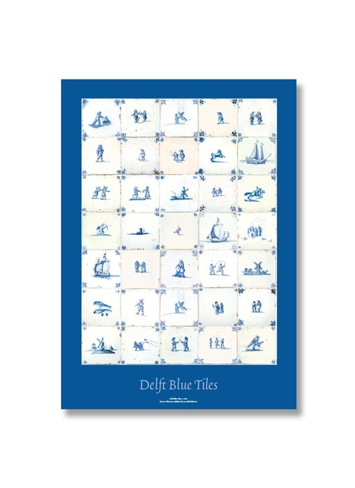 Poster, 50x70 cm, Delfts Blauwe Tegels , c 1600