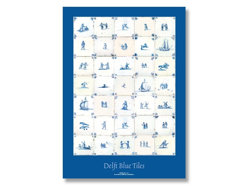 Poster, 50 x 70 cm, Delft blue tiles