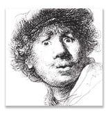 Ansichtkaart, Zelfportret met Verbaasde Blik, Rembrandt