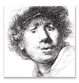 Carte postale, Autoportrait au look surpris, Rembrandt