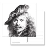 Carte postale, Autoportrait au béret, Rembrandt