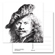 Postkarte, Selbstporträt mit Baskenmütze, Rembrandt