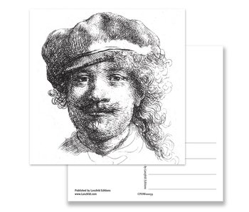 Postcard, Self portrait with hat, Rembrandt