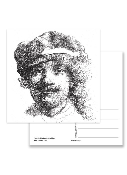 Postal, 1634 Autorretrato con sombrero, Rembrandt