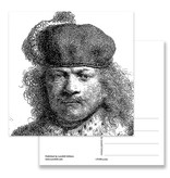 Postcard, Self portrait  in rich costume, Rembrandt