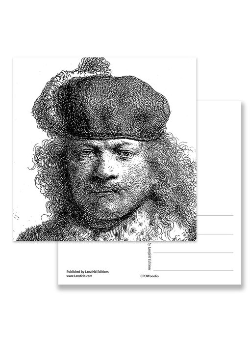 Postcard, Self portrait  in rich costume, Rembrandt