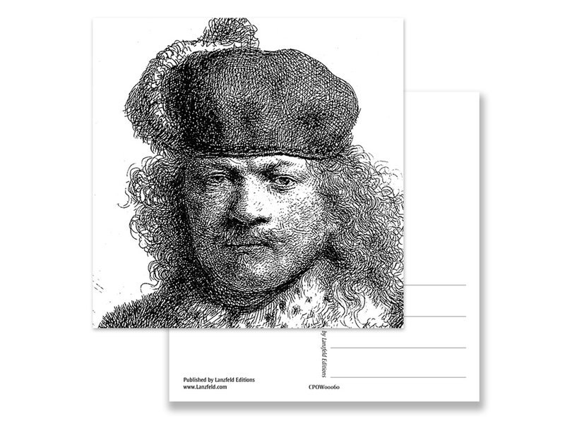 Postkarte, 1634 Selbstporträt in reichem Kostüm, Rembrandt