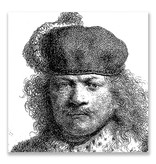 Postcard, Self portrait  in rich costume, Rembrandt