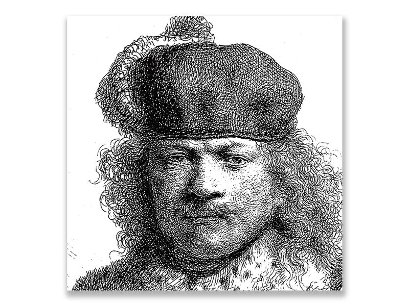 Postkarte, 1634 Selbstporträt in reichem Kostüm, Rembrandt